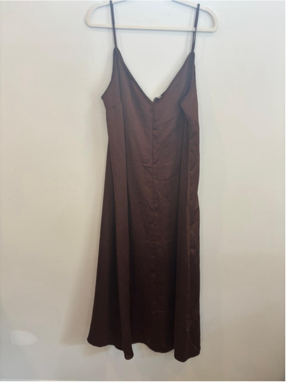 Brown Spaghetti-Strap Slip Dress